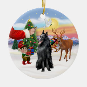 Treat for a Belgian Shepherd Ceramic Ornament