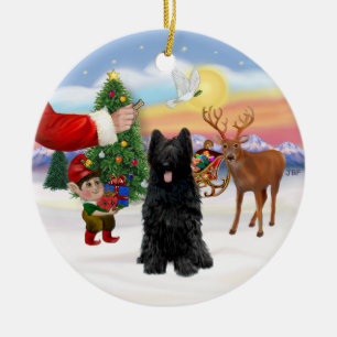 Treat for a Black Briard Ceramic Ornament