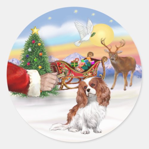 Treat for a Blenheim Cavalier Classic Round Sticker