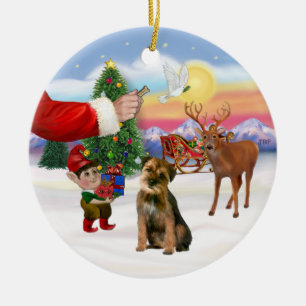 Treat for a Border Terrier Ceramic Ornament