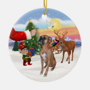 Treat for a Boxer Ceramic Ornament