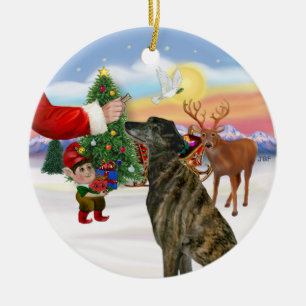 Treat for a Brindle Greyhound Ceramic Ornament
