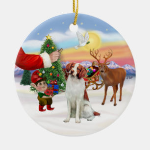 Treat for a Brittany Spaniel Ceramic Ornament