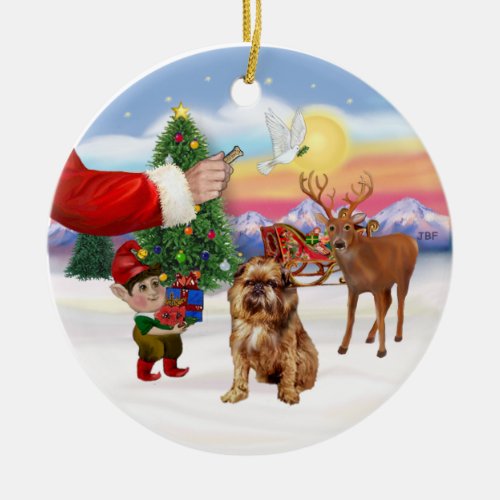 Treat for a Brussels Griffon Ceramic Ornament