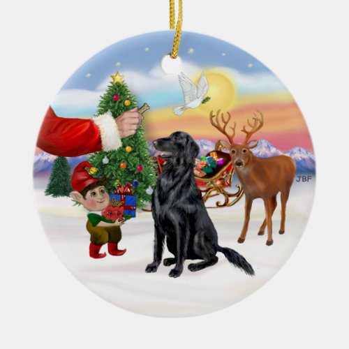 Treat for a Flat Coated Retriever Ceramic Ornament