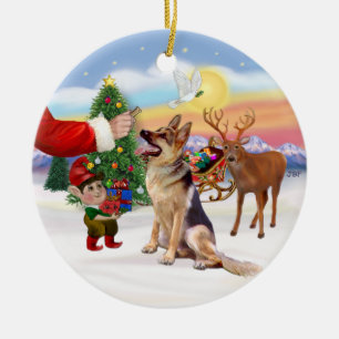 Treat for a German Shepherd Ceramic Ornament