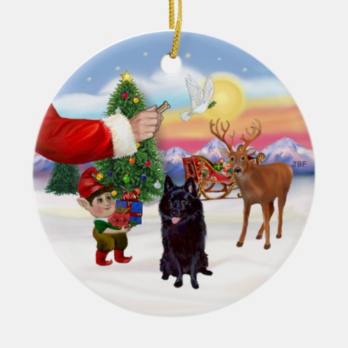 Treat for a Schipperke Ceramic Ornament