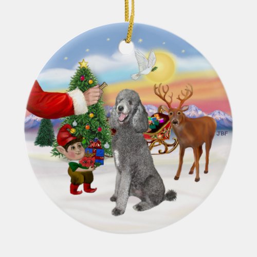 Treat for a Silver Standard Poodle Ceramic Ornament