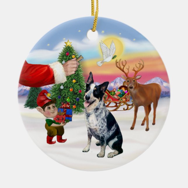 Treat for an Australian Cattle Dog Ceramic Ornament (Front)