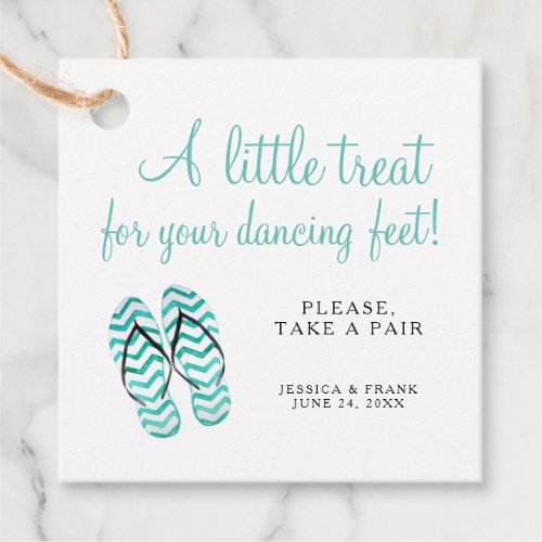 Treat For Your Dancing Feet Wedding Flip Flops Favor Tags