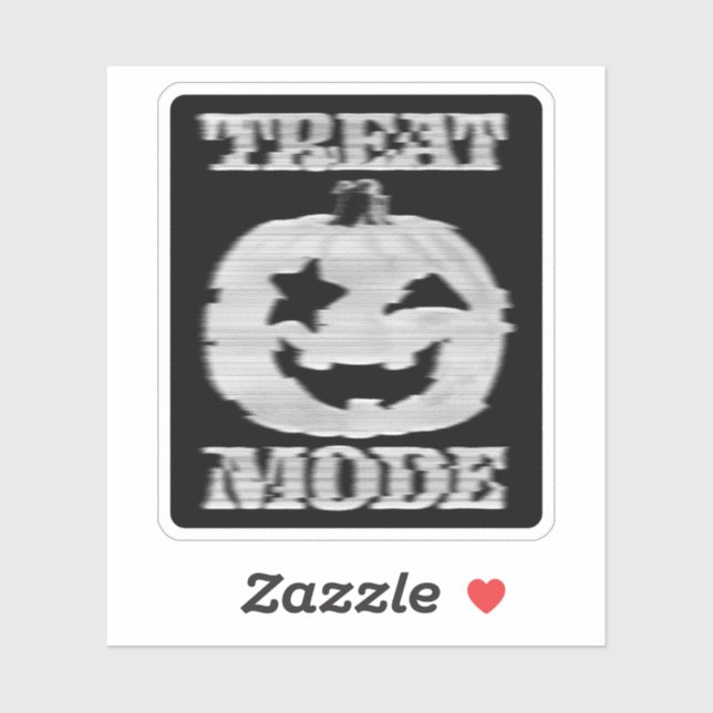 Treat Mode Glitchy Pumpkin Sticker (Sheet)