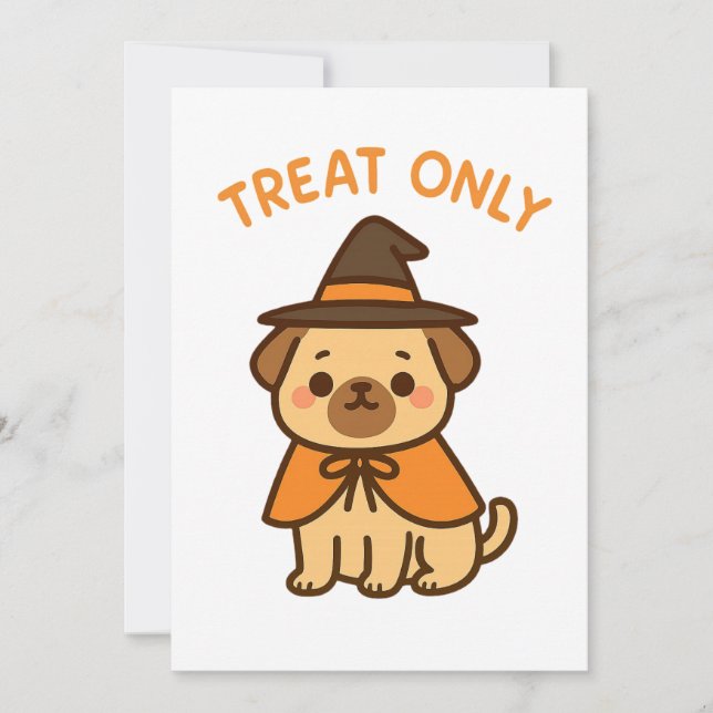 Treat Only: Halloween Pup Edition Invitation (Front)