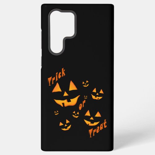 Treat or Trick and Jack_O_Lantern eyes and smiling Samsung Galaxy S22 Ultra Case