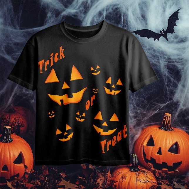 Treat or Trick and Jack-O-Lantern eyes and smiling T-Shirt (Creator Uploaded)