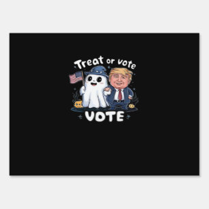 Treat Or Vote, Spooky Trumpkin, Halloween Graphic, Sign