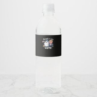 Treat Or Vote, Spooky Trumpkin, Halloween Graphic, Water Bottle Label