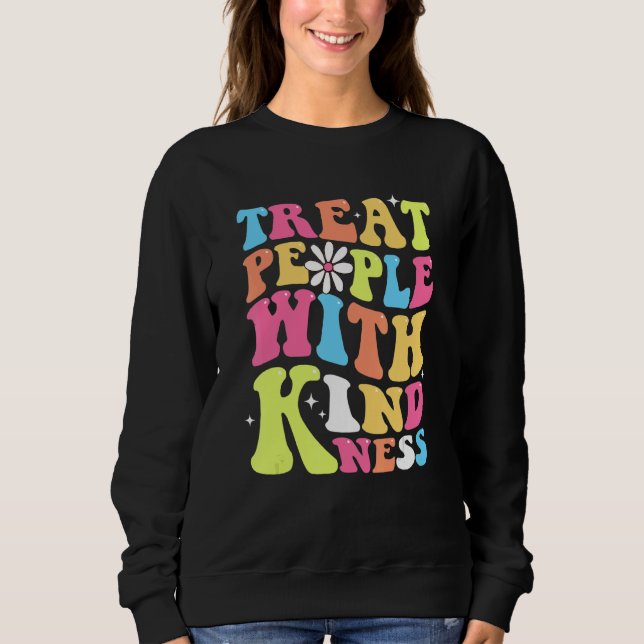 Treat People With Kindness Retro TPWK Inspirationa Sweatshirt (Front)