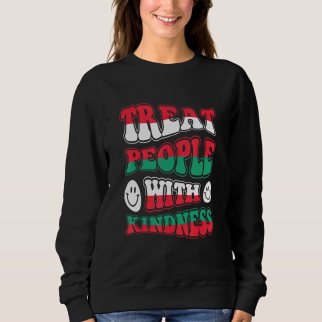 Treat People With Kindness Retro TPWK Inspirationa Sweatshirt (Front)
