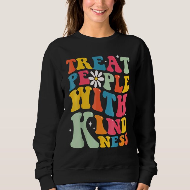 Treat People With Kindness Retro TPWK Inspirationa Sweatshirt (Front)