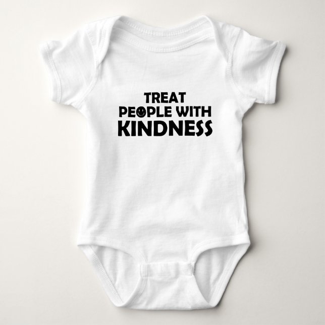 Treat People With Kindness Smile Baby Bodysuit (Front)