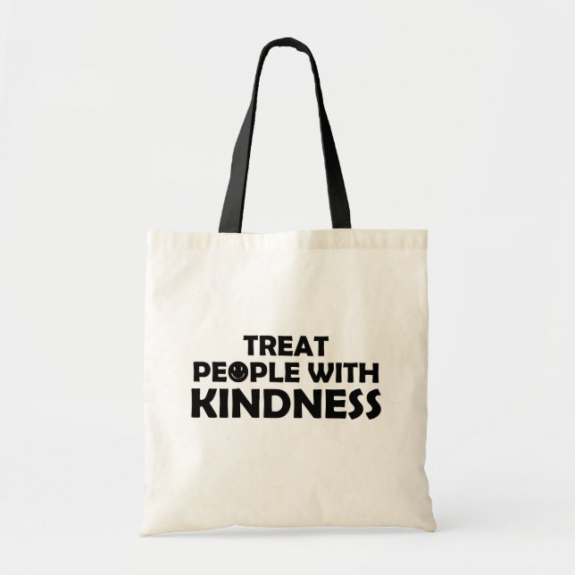 Treat People With Kindness Smile Tote Bag (Front)