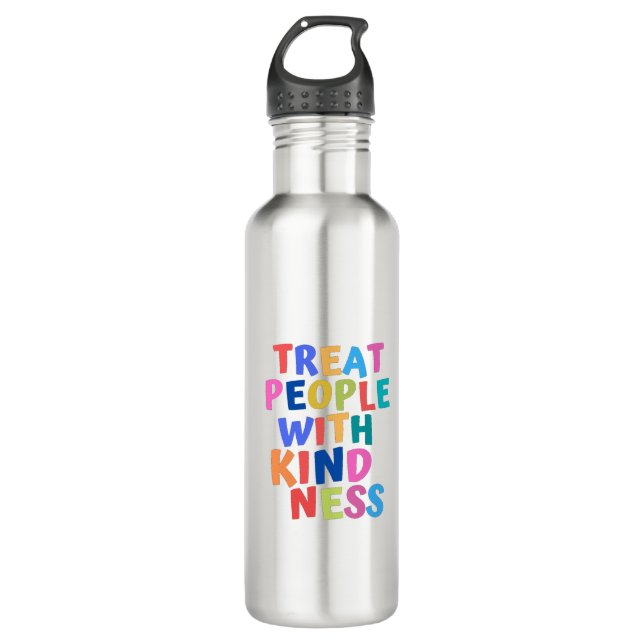 Treat People With Kindness Stainless Steel Water Bottle (Front)