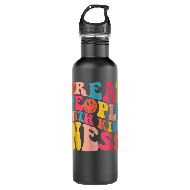 Treat People With Kindness TPWK Trendy Preppy Stainless Steel Water Bottle (Front)