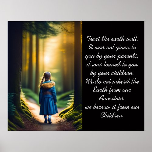 Treat the Earth Well  Forest Girl Poster