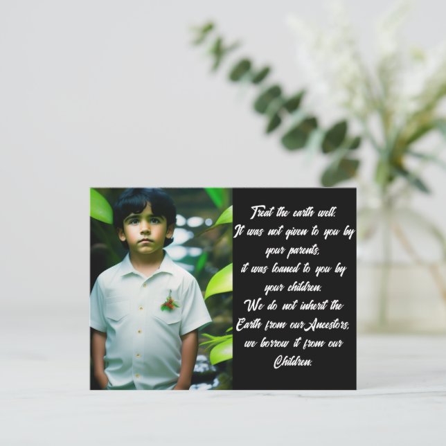 Treat the Earth Well | Tropical Boy  Postcard (Standing Front)