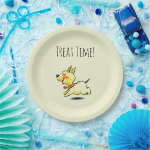 Treat Time! Cute Running Puppy Dog Paper Plates