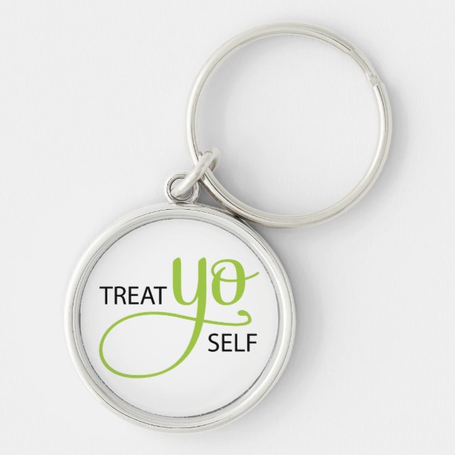 Treat Yo Self Lime Keychain (Front)