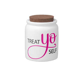 Treat Yo Self Pink Candy Jar