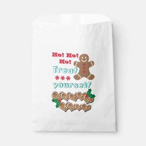 Treat Yourself Gingerbread Man  Favor Bag