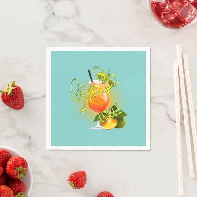 Treat yourself to a cocktail orange party vacation napkins (Insitu)