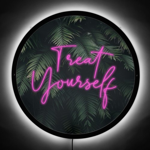 Treat Yourself Tropical Neon Sign Wall Art Decor