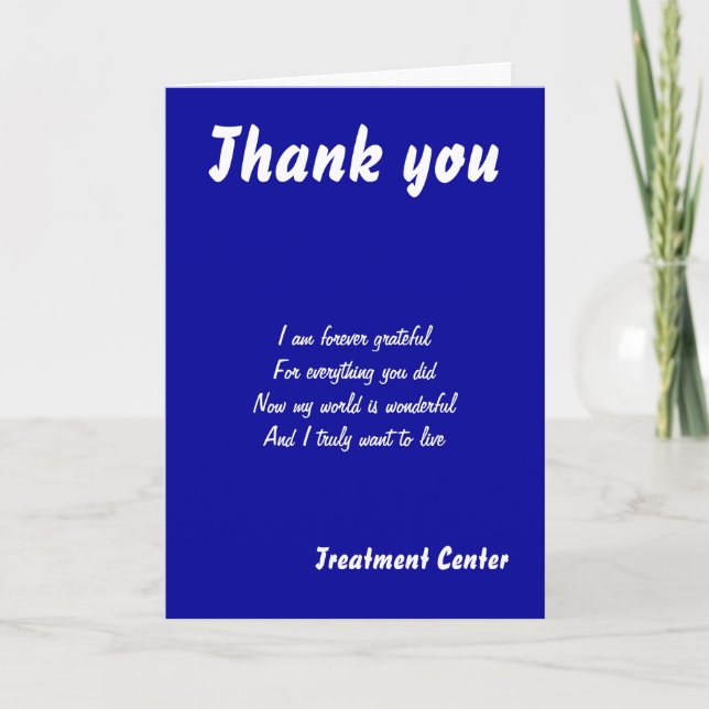 treatment center thank you cards (Front)