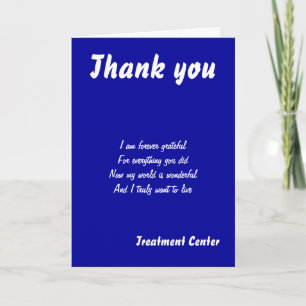 treatment center thank you cards