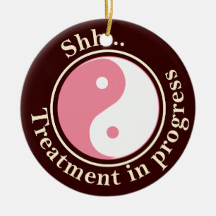 Treatment In Progress Yin Yang Door Hanger Ceramic Ornament
