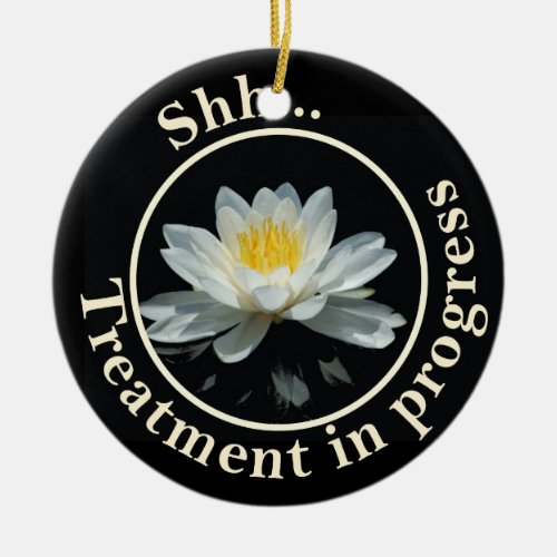 Treatment Room Lotus Flower Do Not Disturb Ceramic Ornament