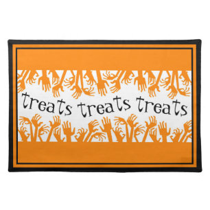 Treats and Zombie Hands Halloween Placemat