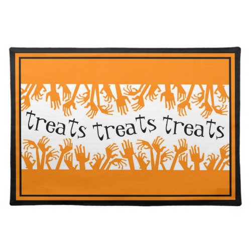 Treats and Zombie Hands Halloween Placemat