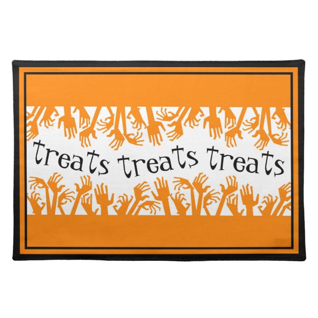 Treats and Zombie Hands Halloween Placemat (Front)