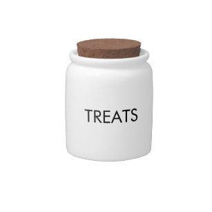 Treats black custom text  kids dog pet minimalist candy jar
