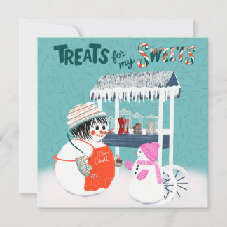 Treats For My Sweets SnowWoman and Child Holiday C Invitation