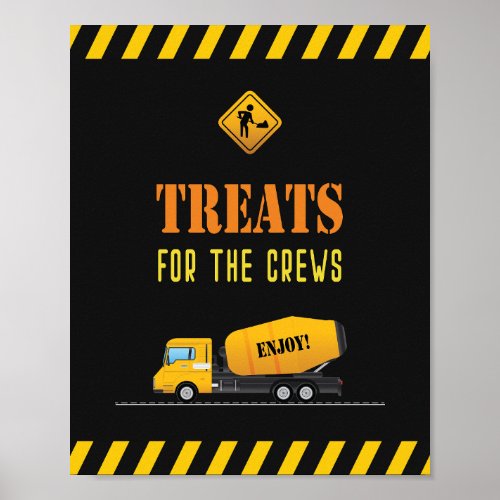 Treats for the Crews Construction Theme Signs
