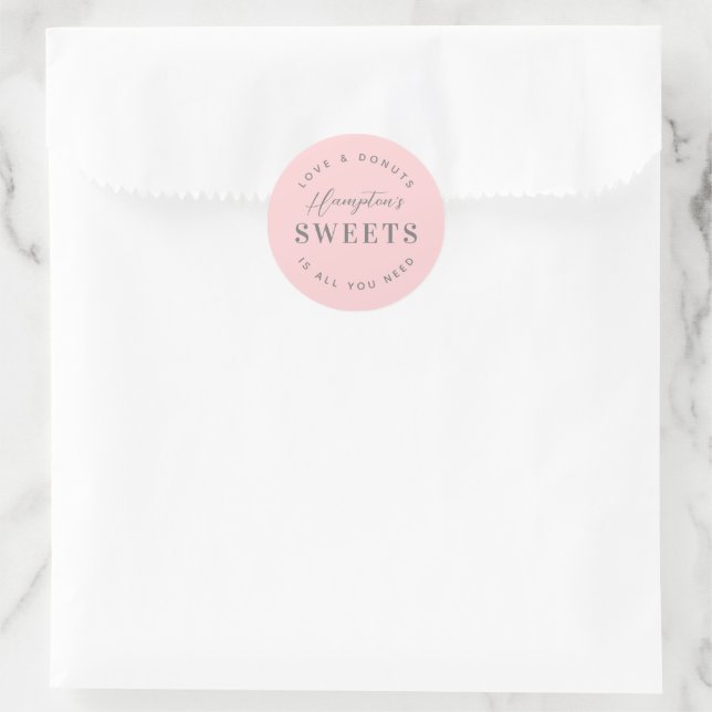Treats Sweets Wedding Favor  Classic Round Sticker (Bag)