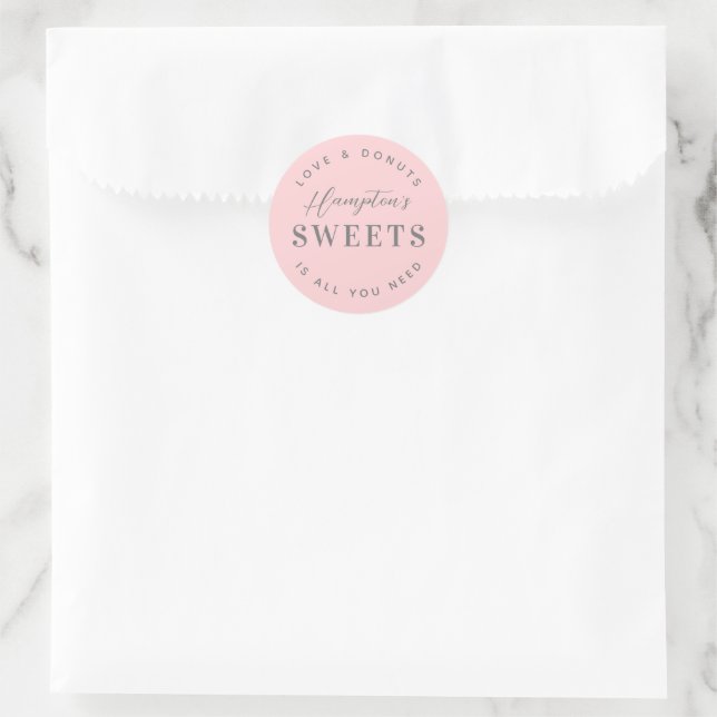 Treats Sweets Wedding Favor  Classic Round Sticker (Bag)