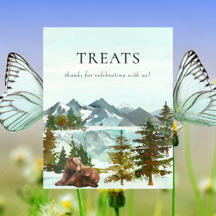 Treats Table Adventure Rustic Bears Baby Shower Poster