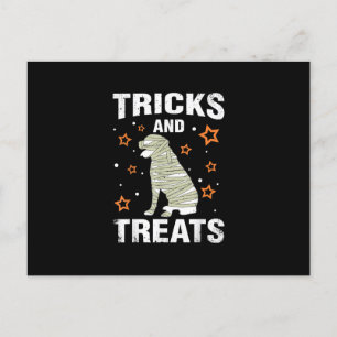 Treats _ Tricks Rottweiler Halloween Costume Mummy Announcement Postcard