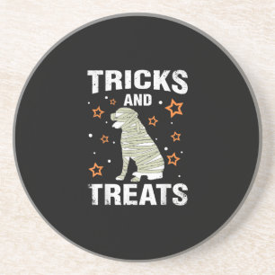 Treats _ Tricks Rottweiler Halloween Costume Mummy Coaster